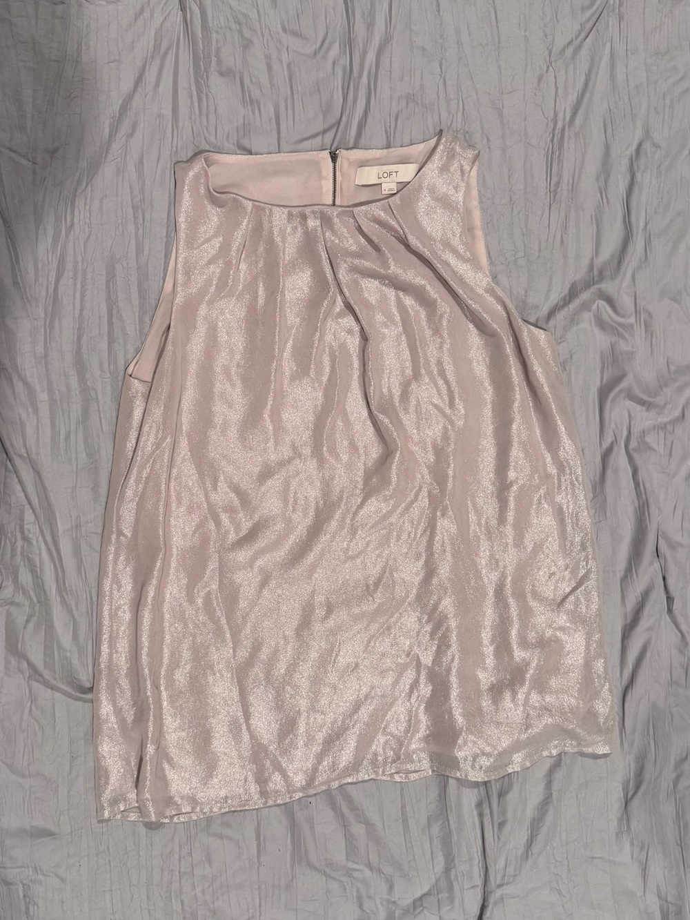 LOFT Shimmery Pearl Satin A-Line Skirt